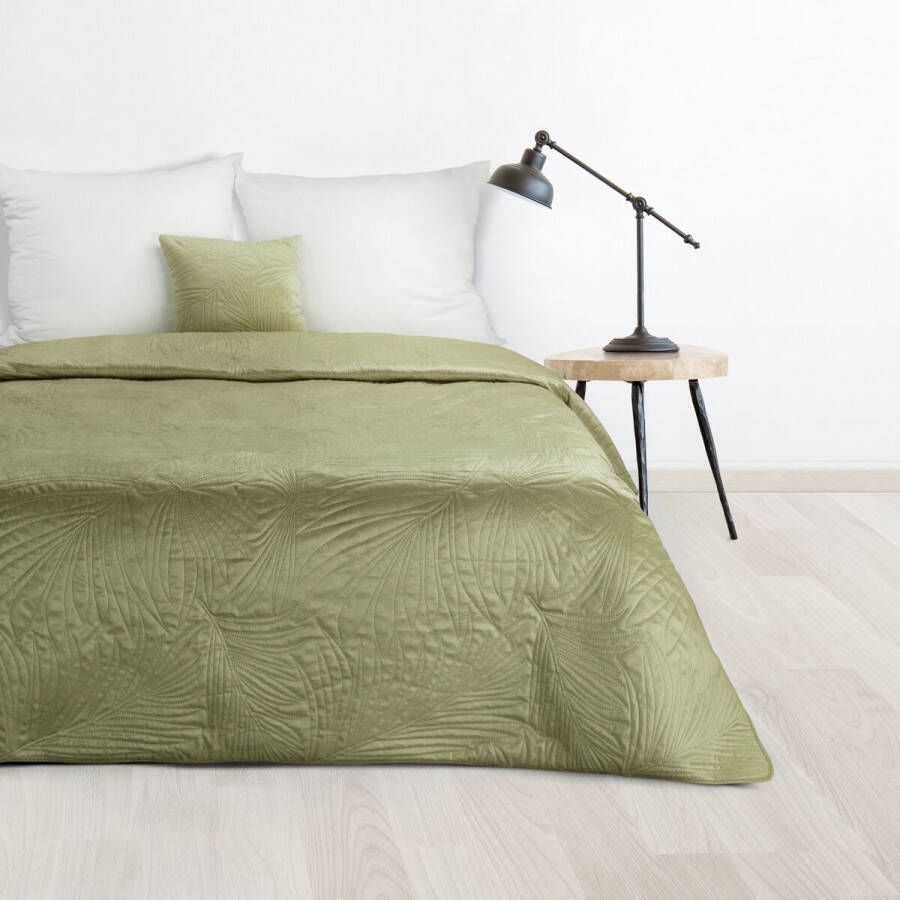 Oneiro s luxe LUIZ type 4 Beddensprei Lichtgroen- 170x210 cm – bedsprei 2 persoons lichtgroen – beddengoed – slaapkamer – spreien – dekens – wonen – slapen