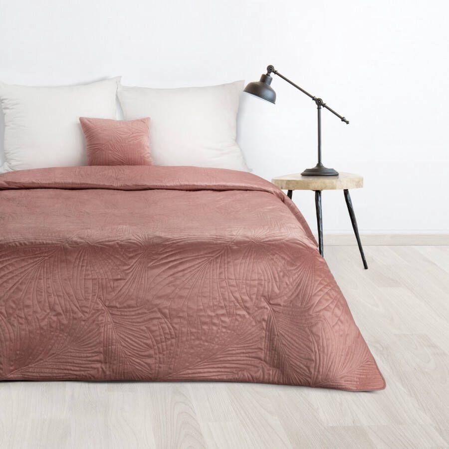 Oneiro s luxe LUIZ type 4 Beddensprei Roze- 170x210 cm – bedsprei 2 persoons roze – beddengoed – slaapkamer – spreien – dekens – wonen – slapen