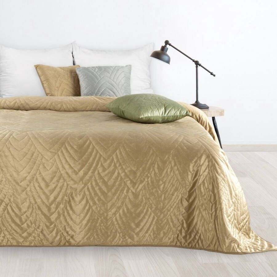 Oneiro s luxe LUIZ type 6 Beddensprei Beige 170x210 cm – bedsprei 2 persoons beige – beddengoed – slaapkamer – spreien – dekens – wonen – slapen