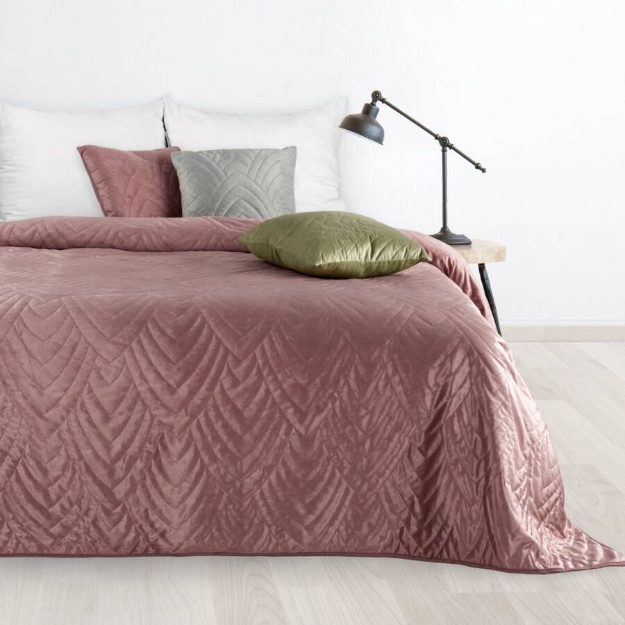 Oneiro s luxe LUIZ type 6 Beddensprei Roze 170x210 cm – bedsprei 2 persoons roze – beddengoed – slaapkamer – spreien – dekens – wonen – slapen