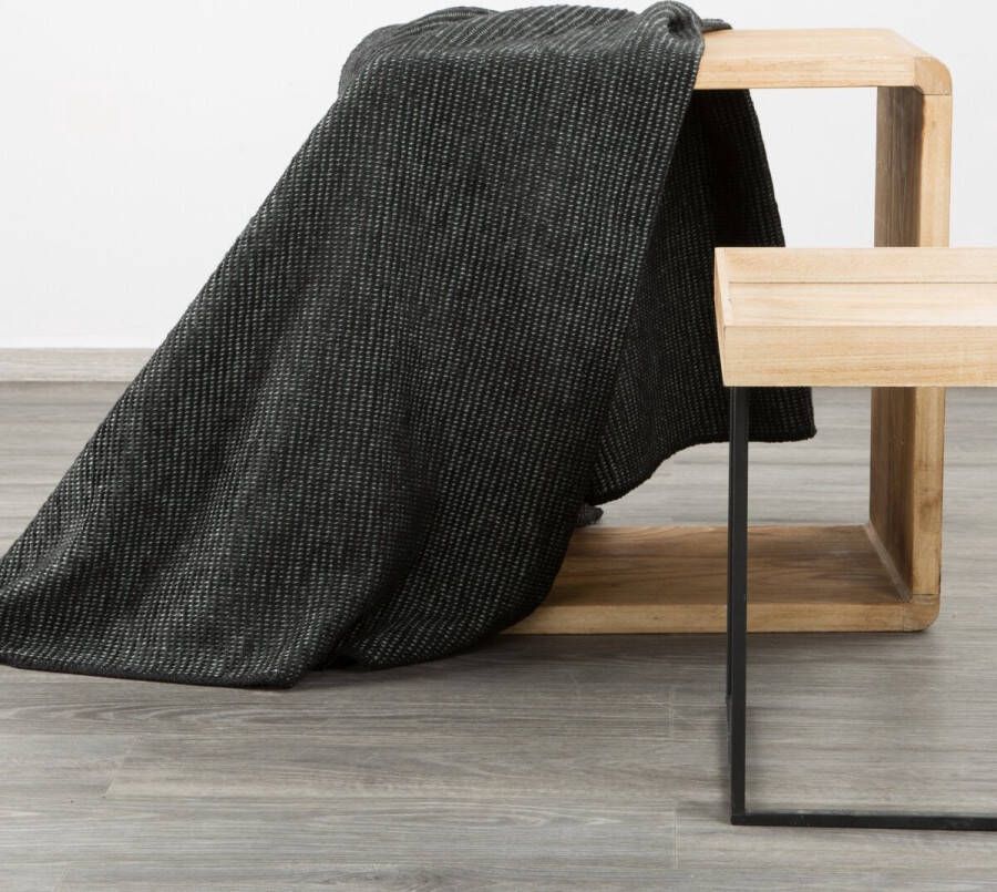 Oneiro s Luxe Plaid AMBER zwart 150 x 200 cm wonen interieur slaapkamer deken – cosy – fleece sprei