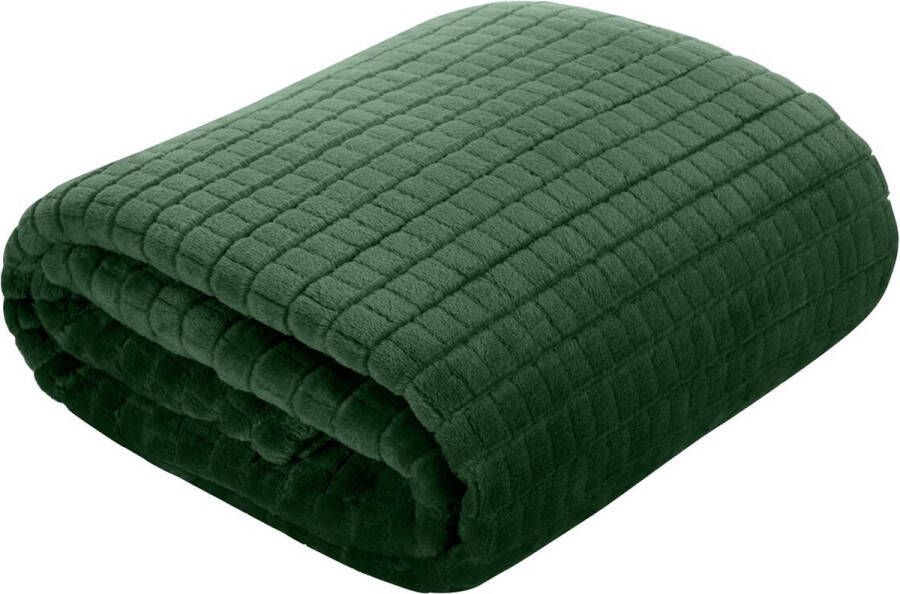 Oneiro s Luxe Plaid CINDY Type 2 groen 170 x 210 cm wonen interieur slaapkamer deken – cosy – fleece sprei