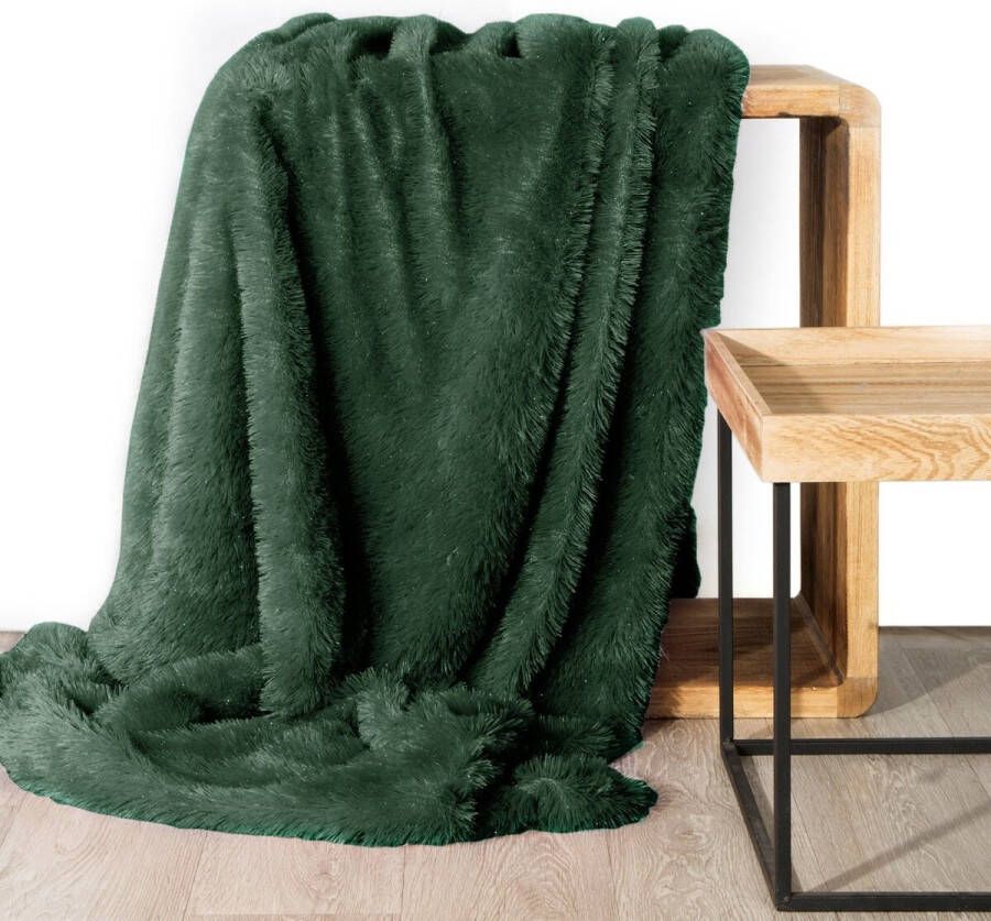 Oneiro s Luxe Plaid TIFFANY groen 150 x 200 cm wonen interieur slaapkamer deken – cosy – fleece sprei