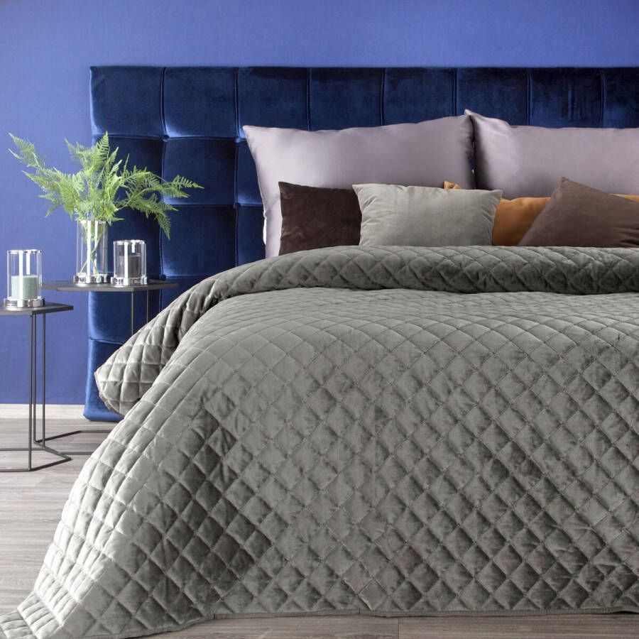 Oneiro s luxe RIA 1 Beddensprei Bruin taupe 170x210 cm – bedsprei 2 persoons beige – beddengoed – slaapkamer – spreien – dekens – wonen – slapen