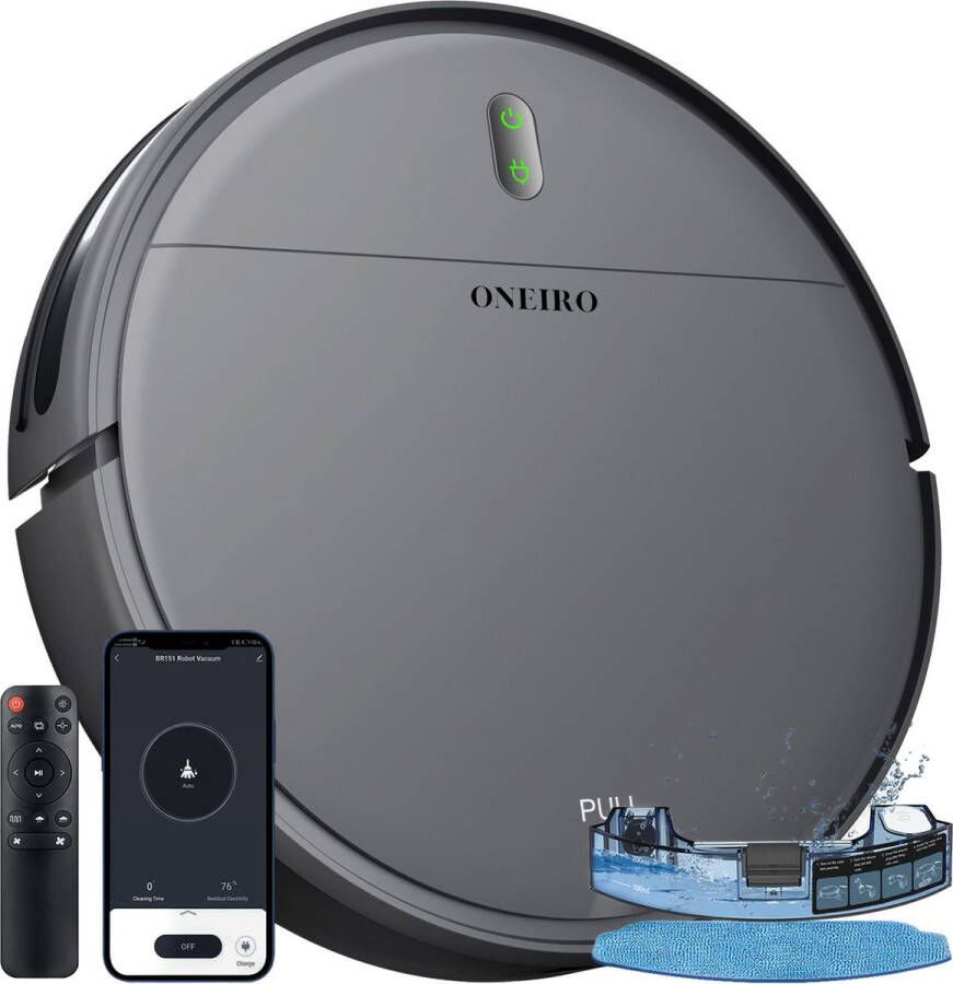 Oneiro 's Luxe Robotstofzuiger PRO150 met Dweil functie Robotstofzuiger met Laadstation huisdieren honden haren