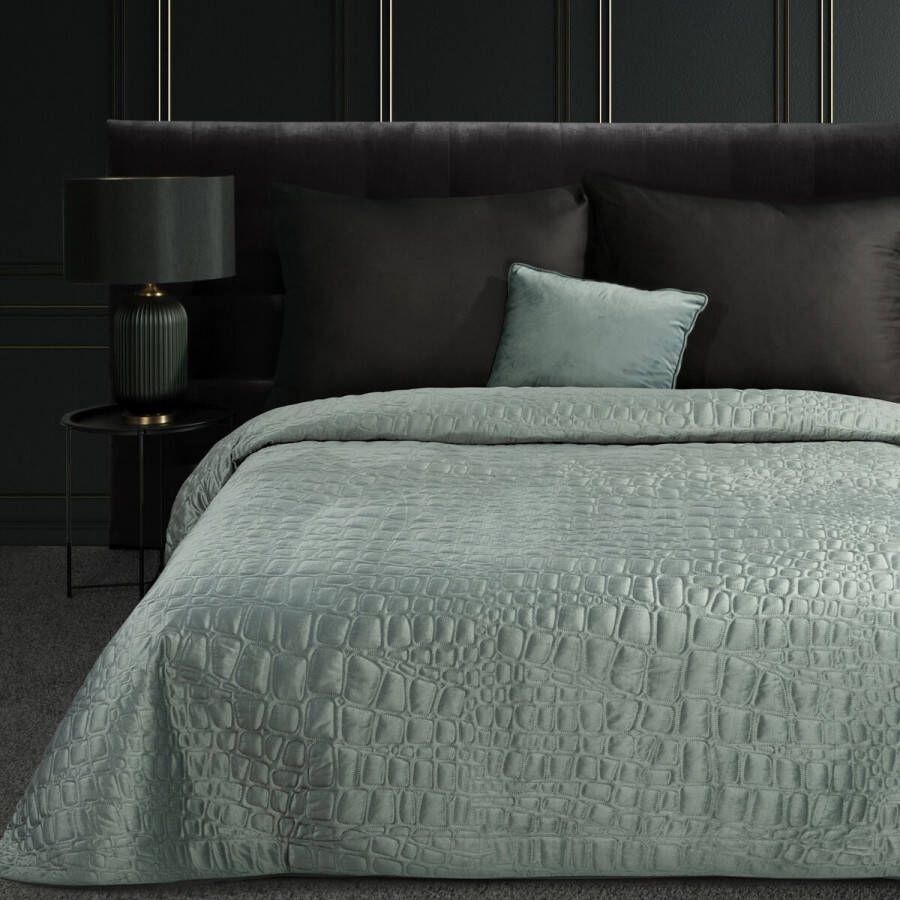 Oneiro s luxe SALVIA Type 7 Beddensprei Mint groen 220x240 cm – bedsprei 2 persoons beige – beddengoed – slaapkamer – spreien – dekens – wonen – slapen