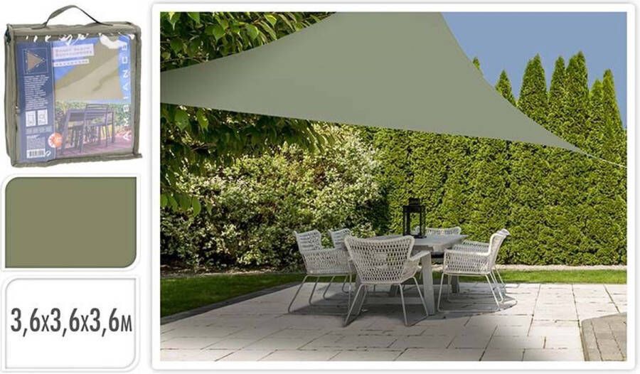 Oneiro s Luxe Schaduwdoek driehoek 360x360x360 groen – zomer – tuin – wonen – tuininrichting – schaduwdoeken – zonwering schaduwdoek