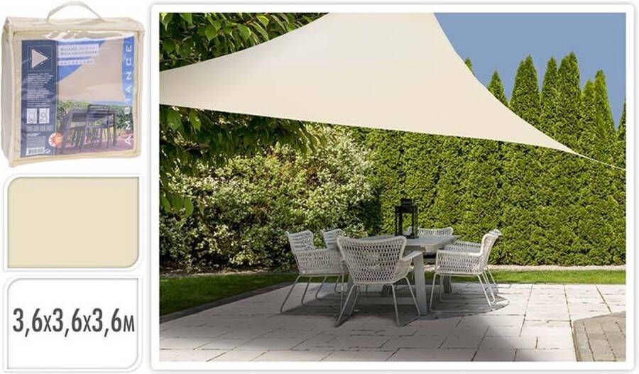 Oneiro s Luxe Schaduwdoek driehoek 360x360x360 off white – zomer – tuin – wonen – tuininrichting – schaduwdoeken – zonwering schaduwdoek
