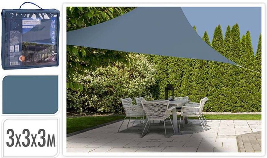 Oneiro s Luxe Schaduwdoek driehoek 3x3x3m blauw – zomer – tuin – wonen – tuininrichting – schaduwdoeken – zonwering schaduwdoek