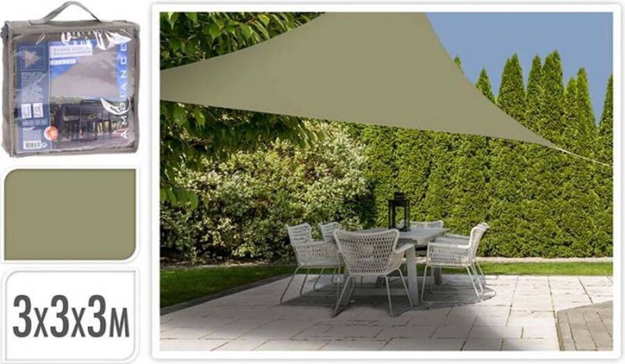 Oneiro s Luxe Schaduwdoek driehoek 3x3x3m olijfgroen – zomer – tuin – wonen – tuininrichting – schaduwdoeken – zonwering schaduwdoek
