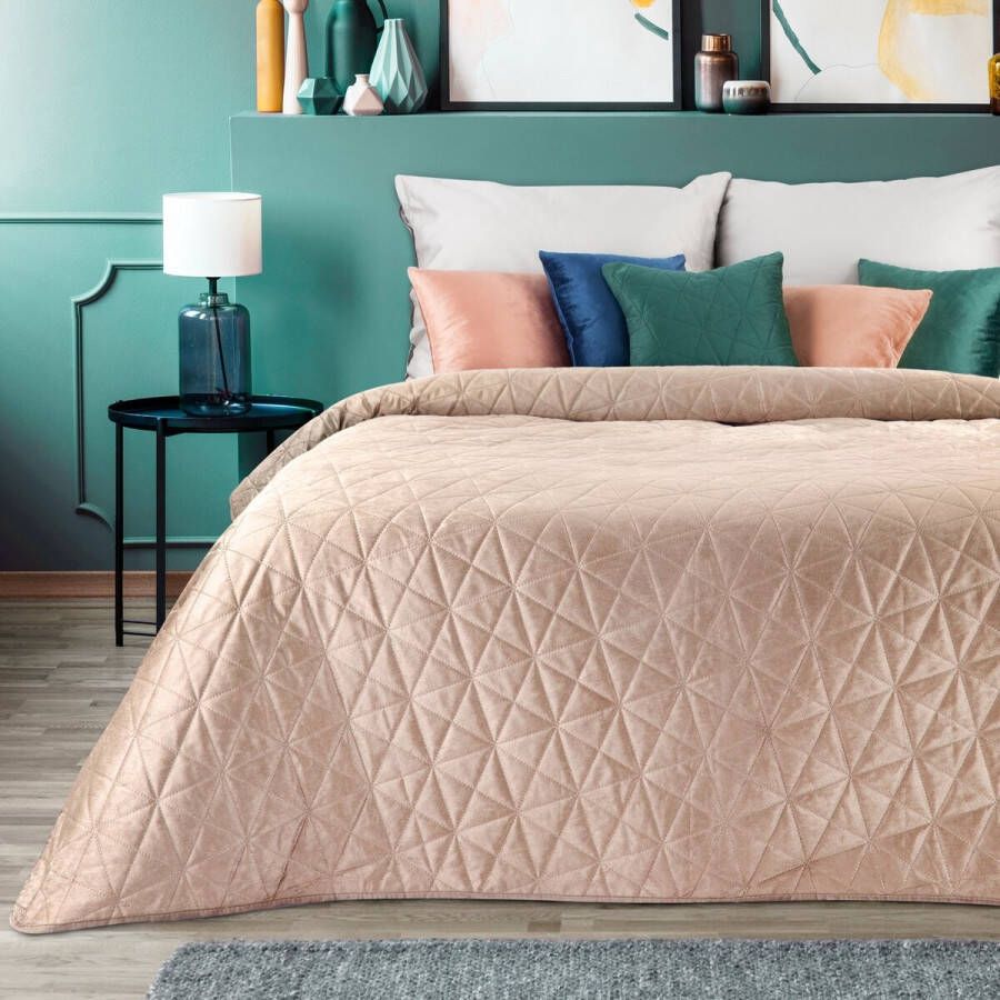 Oneiro s luxe SI LUIZ type 3 Beddensprei Roze 200x220 cm – bedsprei 2 persoons roze – beddengoed – slaapkamer – spreien – dekens – wonen – slapen