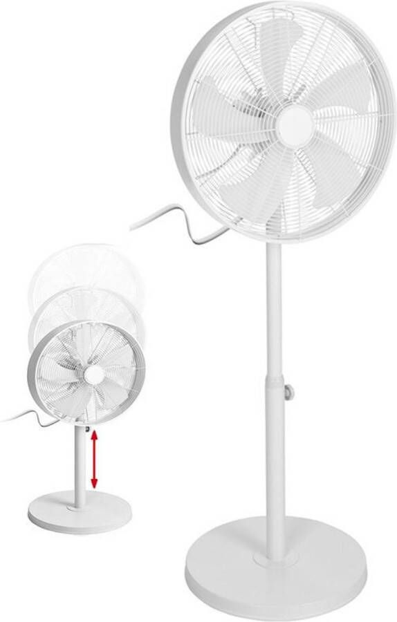 Oneiro s Luxe Statief ventilator KRACHT max 120 cm 50W verstelbaar wit robuust en krachtig zomer – tuin –– zomer – tuinaccessoires – koelen – ventilatoren – verkoeling – klimaatbeheersing – vloer ventilator – tafelventilator
