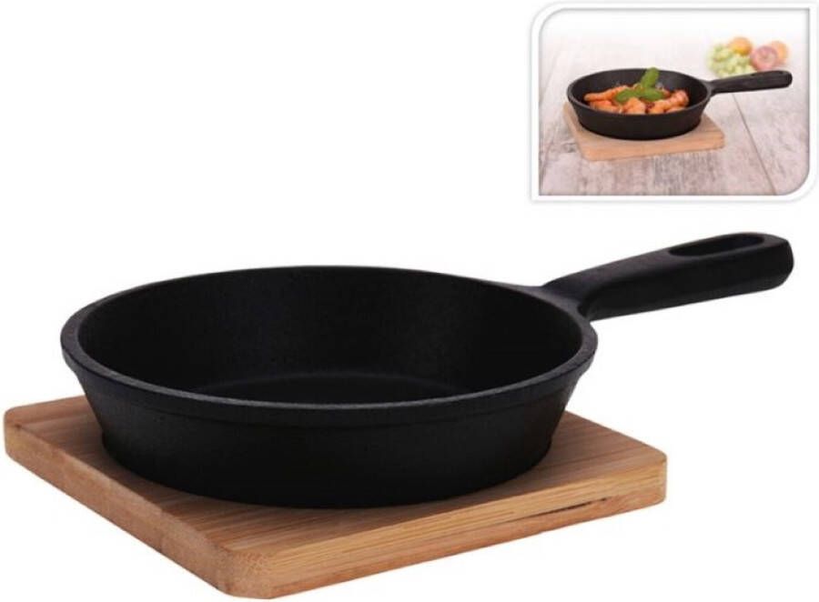 Oneiro s Luxe Tapas Steelpannetje Gietijzer Ø12.5 cm – koken – tafelen – keuken –overige pannen – inductie – gas – potten – pannen