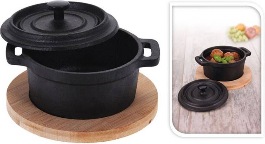 Oneiro s Luxe Tapas Stoofpannetje Gietijzer Ø10 cm – koken – tafelen – keuken –overige pannen – inductie – gas – potten – pannen