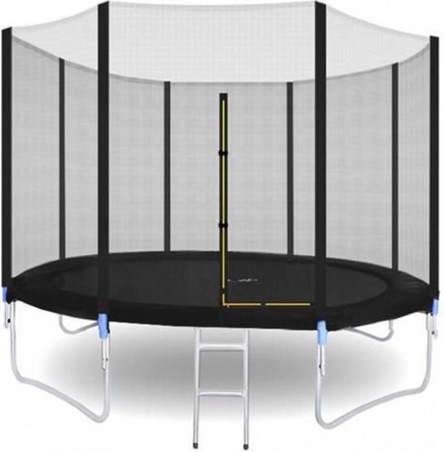 Oneiro s Luxe Trampoline BLACK ø 305 cm met veiligheidsnet – tuin – spelen – speelgoed – zomer trampoline rand fitness