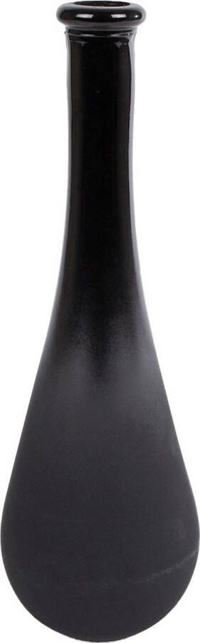 Oneiro s Luxe Vaas Lagrima L mat glanzend zwart glas 8x8x25cm – binnen – buiten – luxe – accessoires – tuin – decoratie – bloemen – voor binnen – keramiek