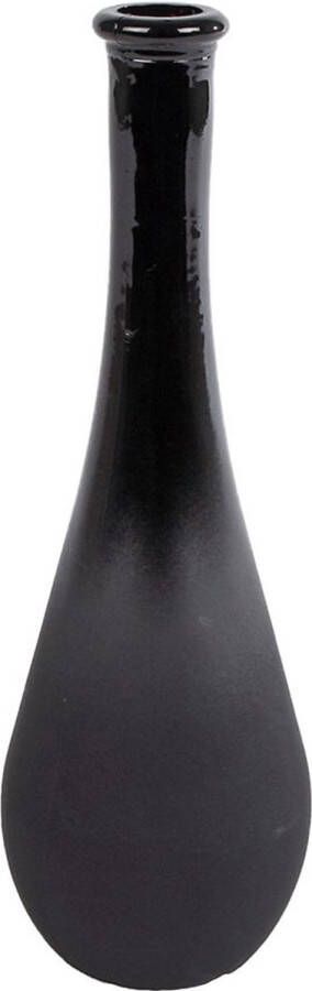 Oneiro s Luxe Vaas Lagrima S mat glanzend zwart glas 6x6x18cm – binnen – buiten – luxe – accessoires – tuin – decoratie – bloemen – voor binnen – keramiek