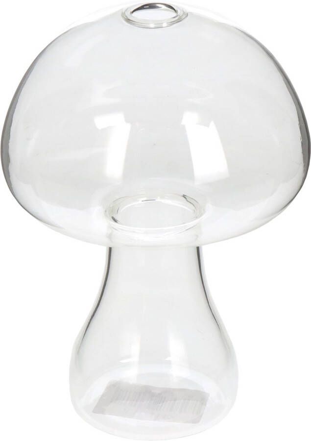 Oneiro s Luxe Vaas Mushroom Glass Clear ø 10x10x13cm – binnen – buiten – luxe – accessoires – tuin – decoratie – bloemen – voor binnen – keramiek