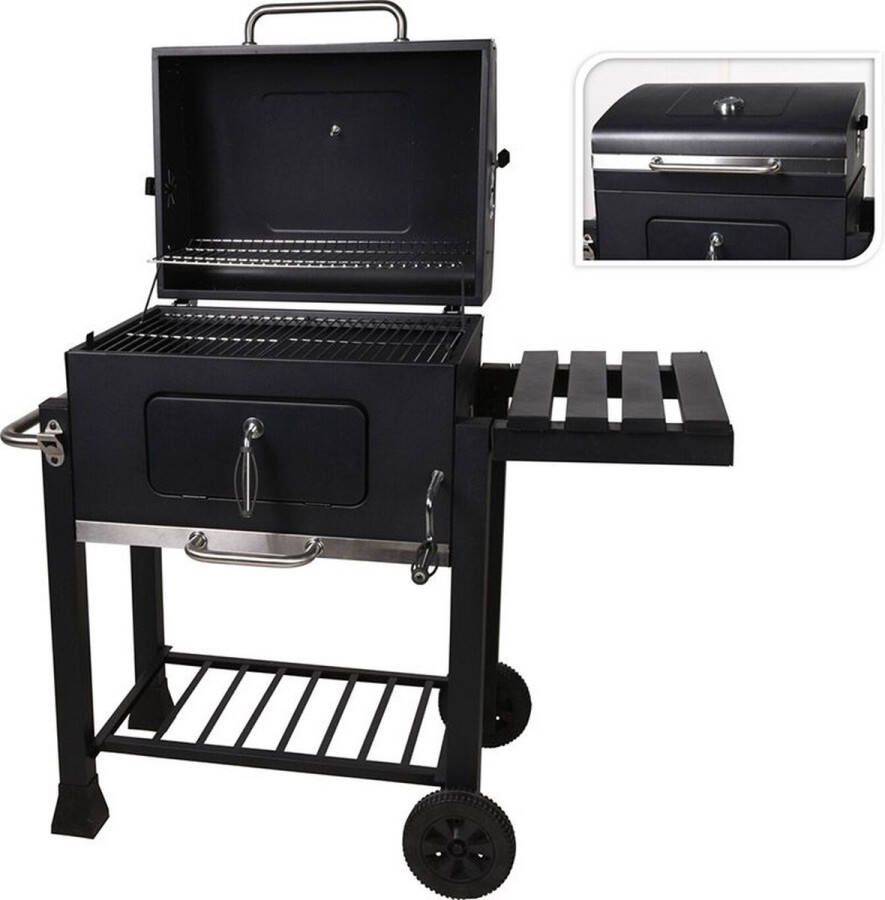Oneiro s Luxe Vaggan Houtskool BBQ 117 x 66 x H108- mat zwart zomer grillen tuin koken – tafelen