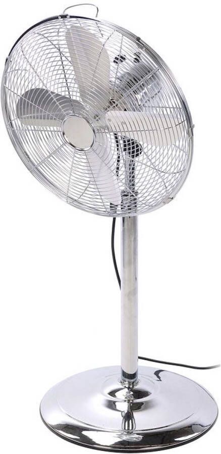 Oneiro s Luxe Ventilator chroom met 3 snelheden max 125 cm zomer – tuin –– zomer – tuinaccessoires – koelen – ventilatoren – verkoeling – elektronica – luchtbehandeling – klimaatbeheersing – vloerventilator – tafelventilator