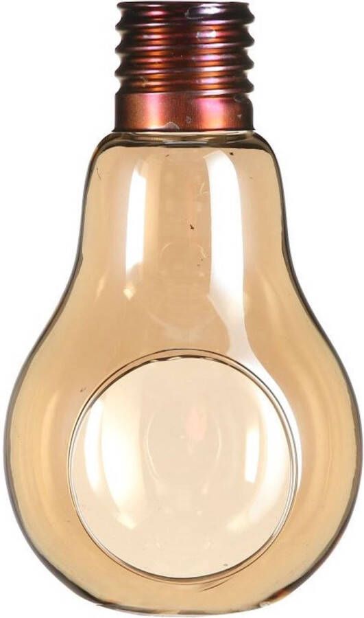 Oneiro 's Luxe Waxinelichthouder GLOEILAMP Multi H17 Ø10 cm kaarsenhouders kaarsenhouder waxinehouder decoratie – woonaccessoires – theelichthouder – zwart – goud – zilver