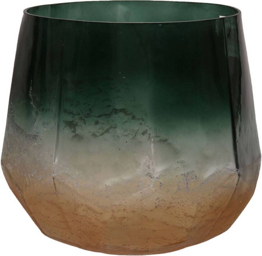 Oneiro s Luxe Waxinelichthouder VASE Groen Ø17x15 cm kaarsenhouders kaarsenhouder waxinehouder decoratie – woonaccessoires – theelichthouder – zwart – goud – zilver