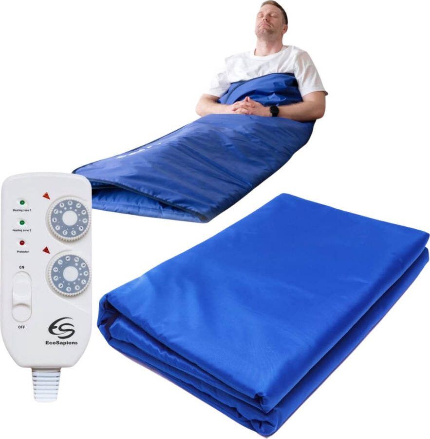 Infrasauna Infrarood Sauna Deken 180 * 220 cm 2 Zone Afstandsbediening Draagbare SPA Infrarood Therapie Body Detox Fitness Hot Zweten Anti Ageing Schoonheidsmachine Persoonlijke Sauna Bag