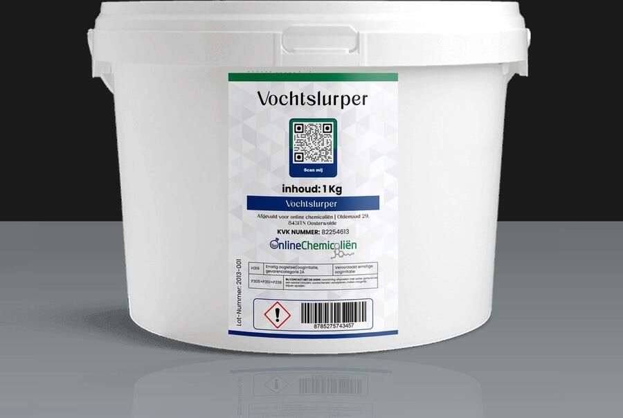 Online chemicaliën Luchtontvochtiger – Dehumidifier – Luchtontvochtiger Slaapkamer Badkamer Kelder – Vochtslurper – Vochtopnemer – Ontvochtiger – Navulling 1 KG