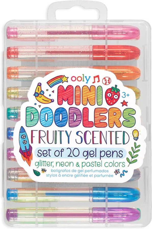 Ooly Mini Doodlers Fruity Scented Gel Pens 20 Verschillend Gekleurde Mini Gelpennen 10 Glitter 5 Pastel En 5 Neon Verschillende Fruitgeuren Geschikt Vanaf 3 Jaar