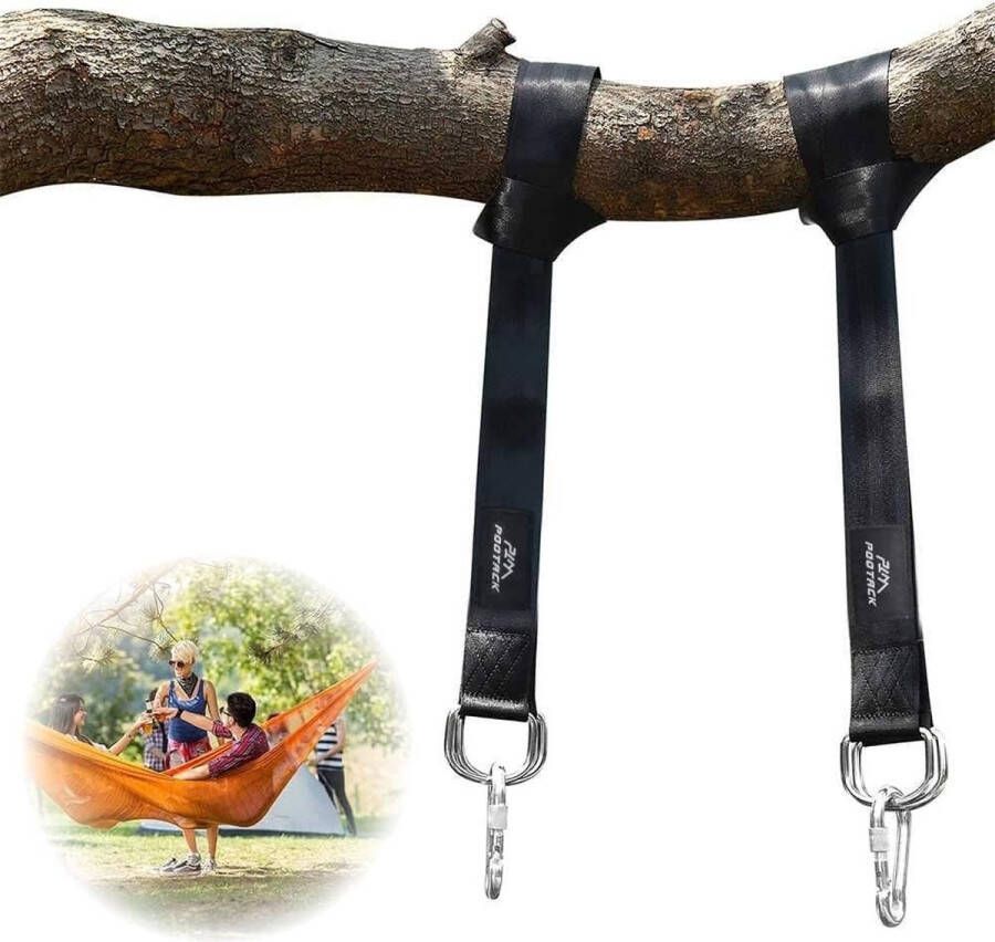 Ophy 2-Delige Set Van Extreem Stevige Hangmat Schommelhaken (Strapset Voor Veiligheidsboomschommel Outdoor Schommeltouw 2-Delig Met 158cm Heavy-Duty Sling D-ring Twee Klimgespen) Maximale Belasting Van 500kg Rekbaar Geschikt Voor Hangmatten