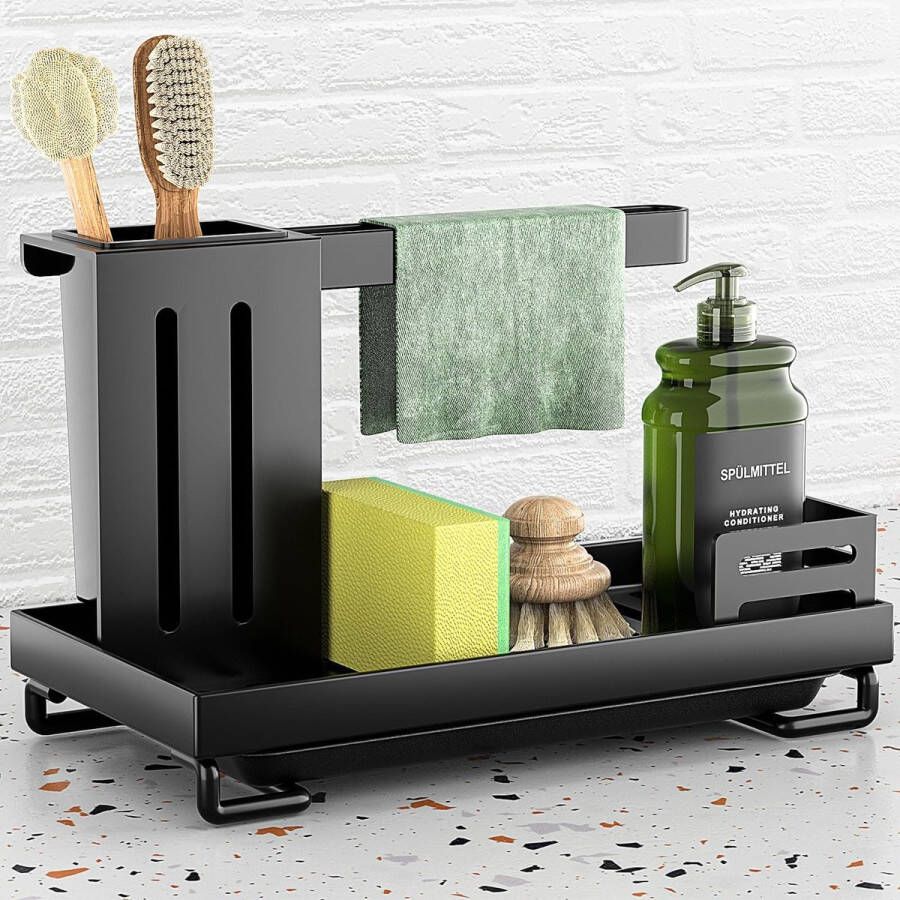 Ophy Afdruiprek Gootsteenorganizer Zwarte gootsteen Gootsteenorganizer met afvoerbak eenvoudige installatie