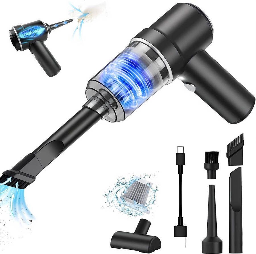 Ophy Auto Handstofzuiger Mini Draadloze Hand Stofzuiger 8000 Pa Zuigkracht Komt met Stofdoos Autoreiniger met 120W Macht Type-C Opladen