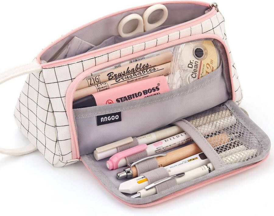 Ophy Grote Potloden Case Grote Capaciteit Potloden Case Draagbare Kantoor Kantoorartikelen Make-up Tas Schoolbenodigdheden Geschikt voor Midden Middelbare School College Studenten Student Organizer Gift