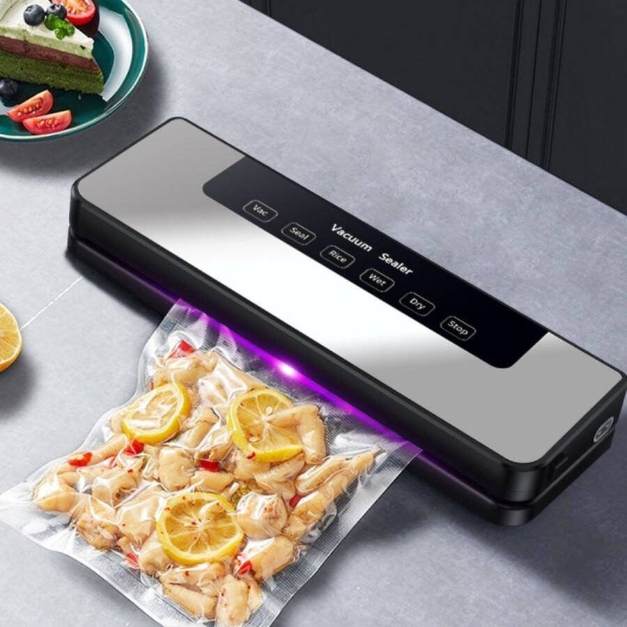 Ophy Vacuumsealer volautomatische vacumeermachine Voedsel blijft tot 10x langer vers met 10 vacuümzakken