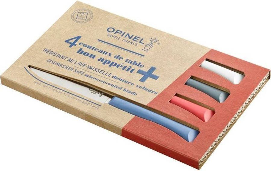 Opinel N°125 Bon Appétit+ Primo Tafelmessenset 4-delig Multicolor Microkarteling RVS Steakmes