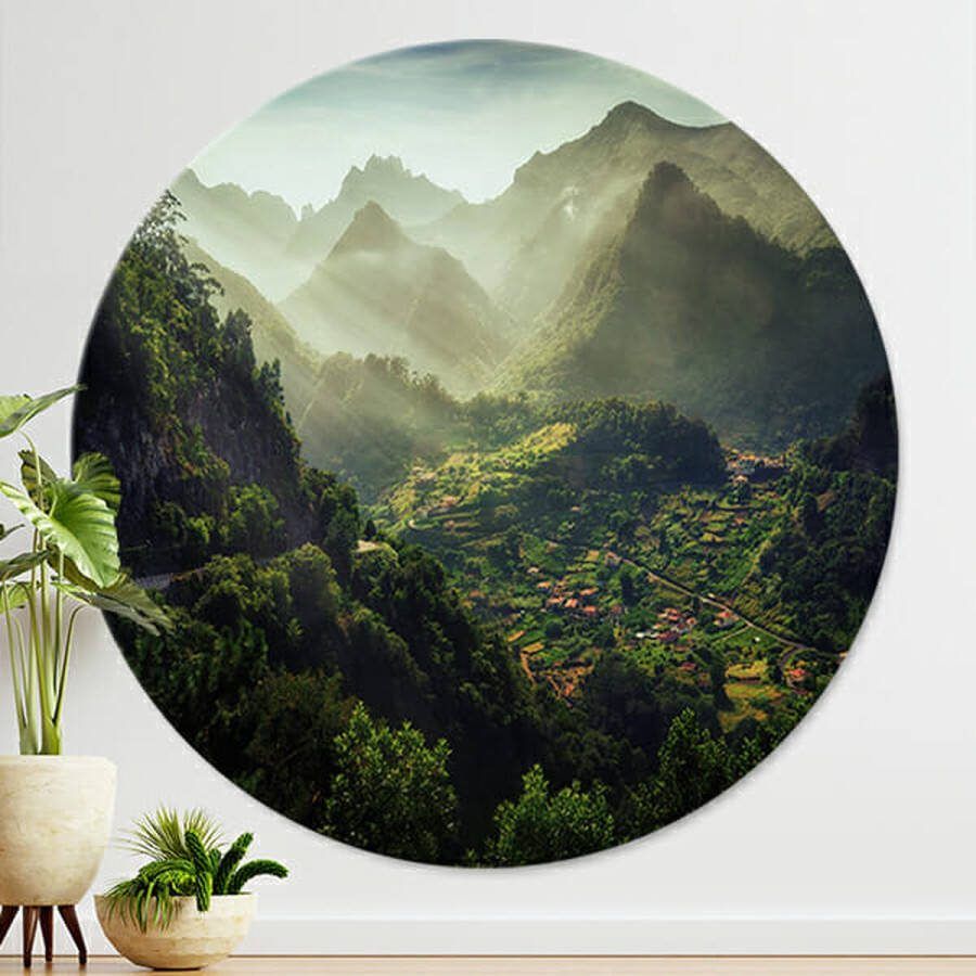 Opjewallie Dibond Muurcirkel Land van de hobbits 100cm