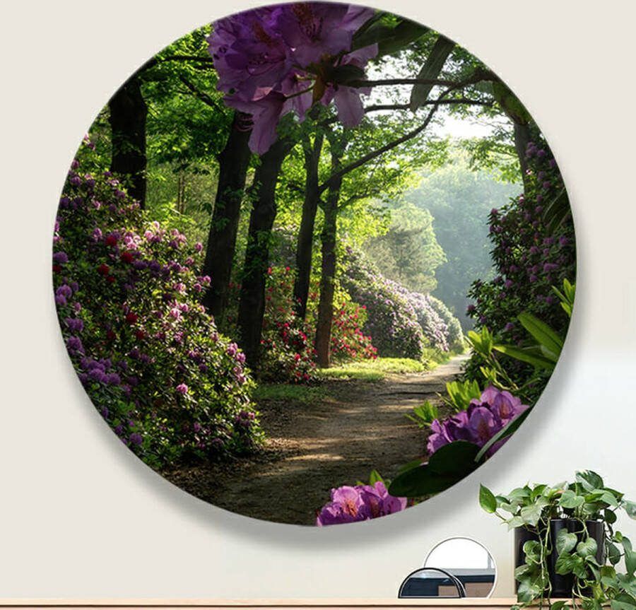 Opjewallie Dibond Muurcirkel Rhododendron Lane 80cm