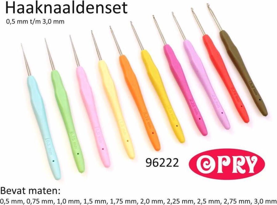 Opry Haaknaalden 0.5-3mm Set
