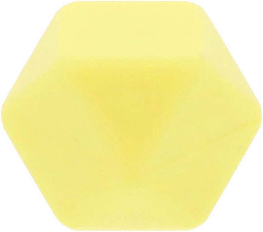 Opry siliconen kralen hexagon 17MM geel