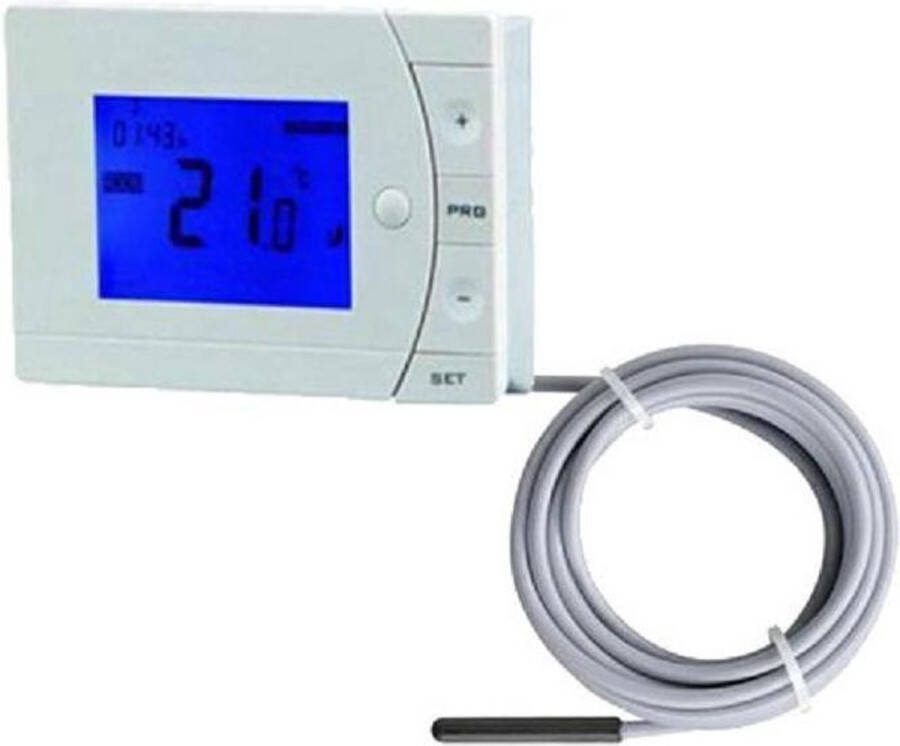 Optima AF 8A opbouw thermostaat programmeerbaar met backlite inclusief externe vloer ruimtesensor