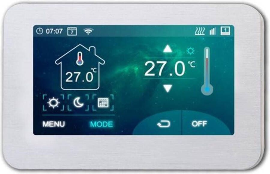 Optima Wifi thermostaat met kleurenscherm W FC inbouw klokthermostaat met kleuren touchscreen Tuya compatible