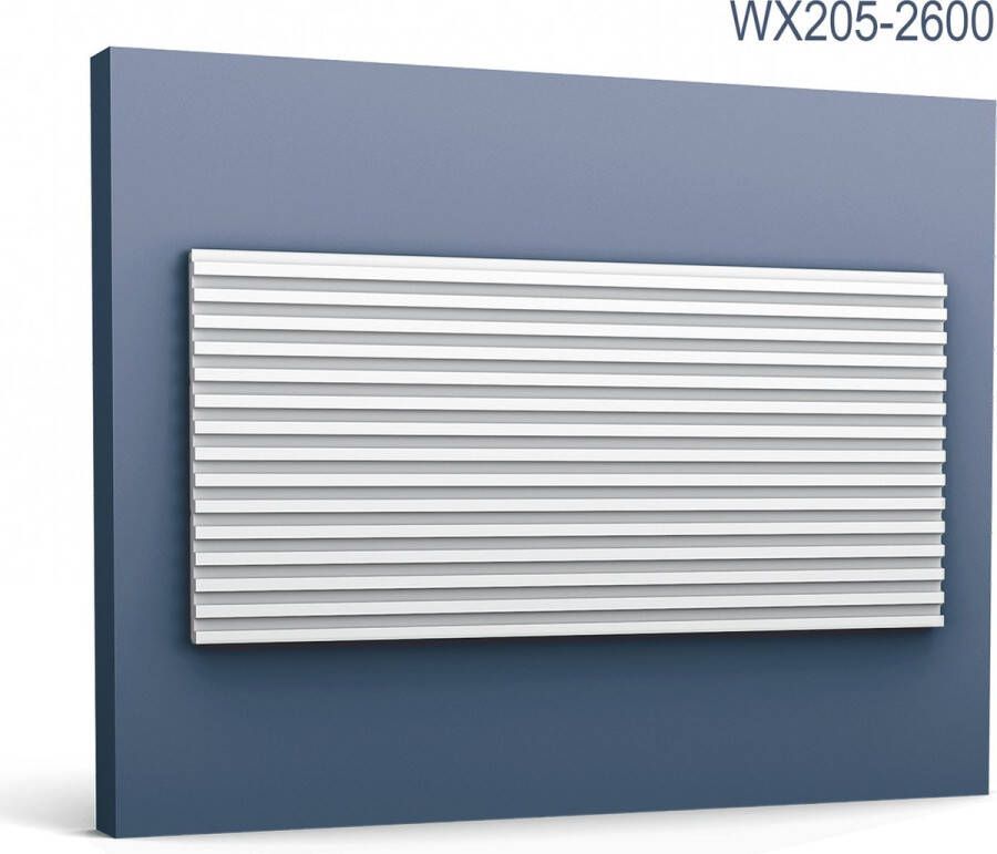 Orac Decor 3d muurpaneel WX205-2600 MODERN TRACK Wandpaneel aan beide zijden bruikbaar slechts één zijde is geprimed Lijstwerk modern design wit 2 6 m