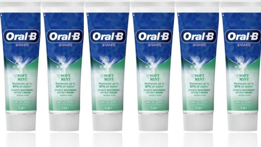 Oral B 6x Oral-B Tandpasta 3D White Soft Mint 75 ml