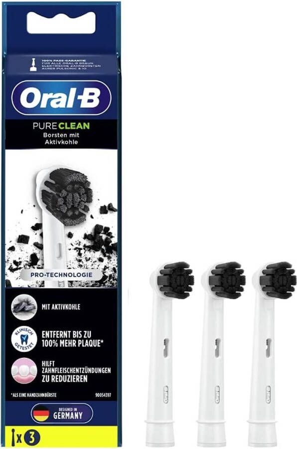 Oral B Opzetborsteltjes Pure Clean Borstels met actieve koolstof
