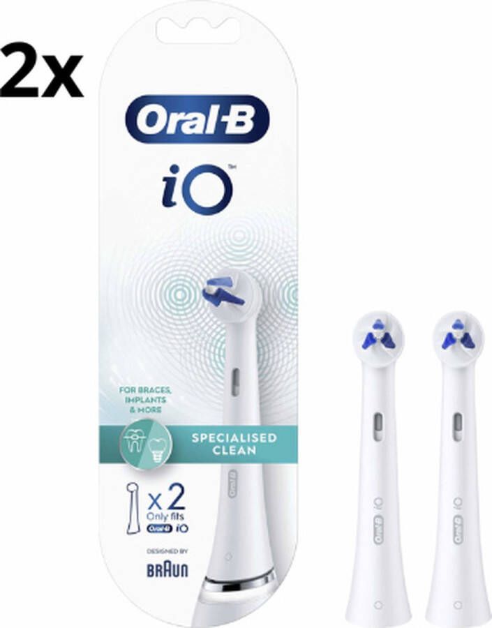 Oral B iO Specialized Clean Opzetborstels Wit 2 x 2 stuks Voordeelverpakking