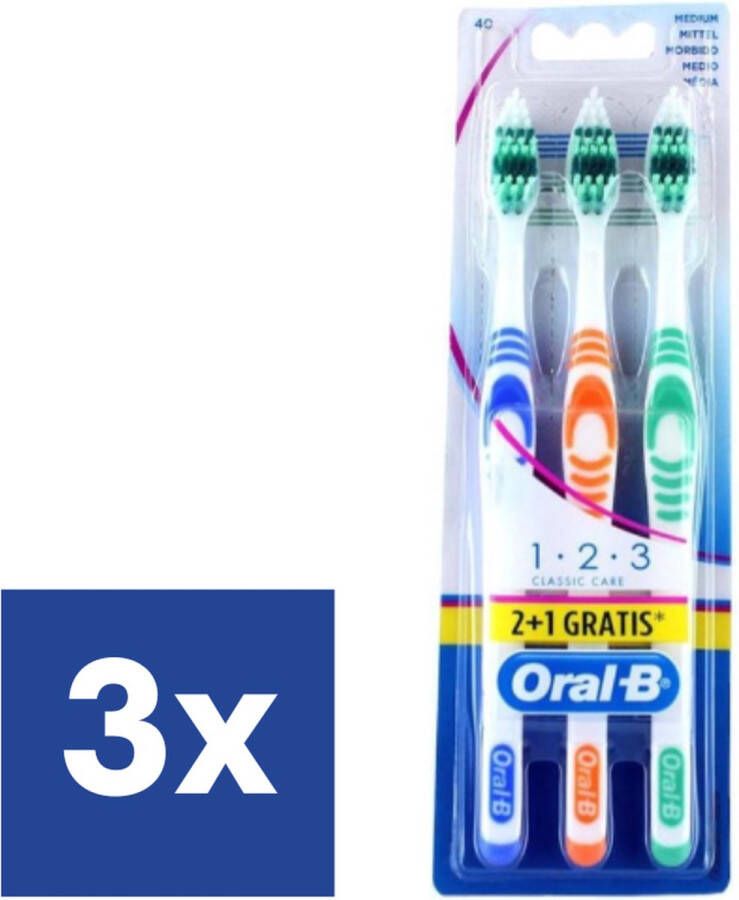 Oral B Oral-B 1-2-3 Classic Medium Tandenborstels 3 x 3 stuks