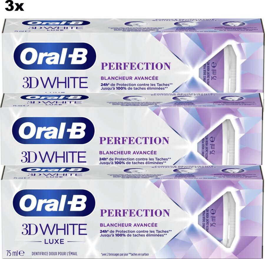 Oral B Oral-B 3D White Luxe Perfection 3x 75 ml Tandpasta