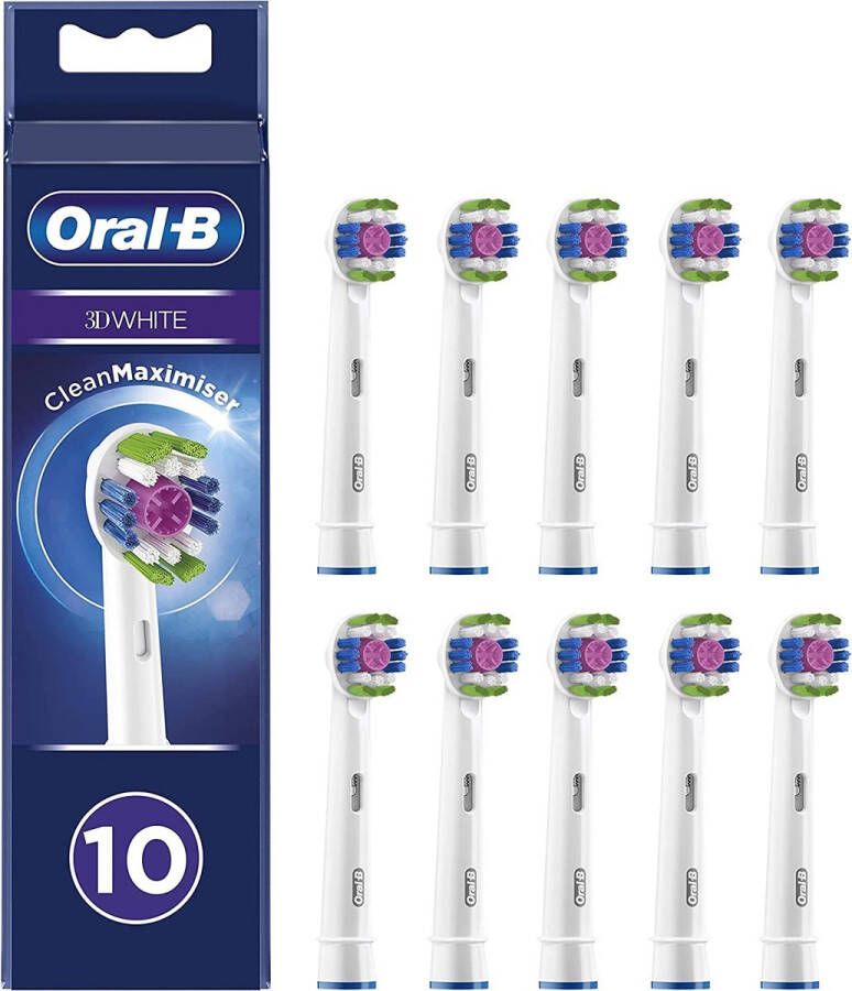 Oral B Oral-B 3D White Met CleanMaximiser-technologie Opzetborstels 10 Stuks Brievenbusverpakking