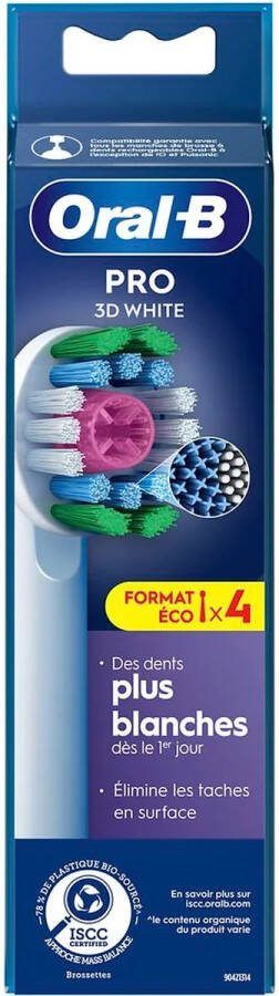 Oral B Oral-B 3D White Pro Opzetborstels 4 Stuks