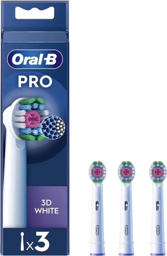 Oral B Oral-B 3D White Pro Opzetborstels met CleanMaximiser Technologie 3 Stuks